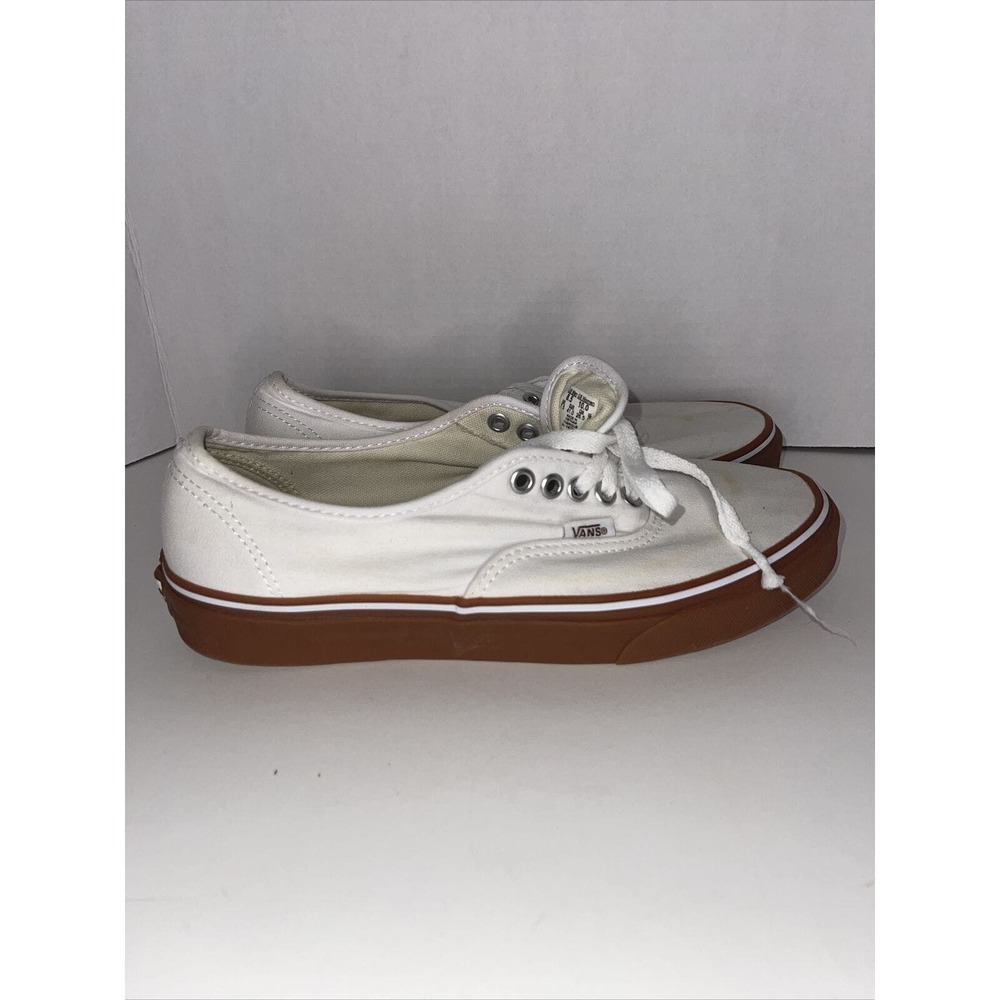 Vans Off The Wall Classic Low Top Lace Up White/Brown Shoe. W-10 /M-8.5